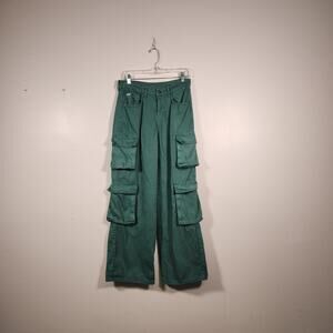 THE RAGGED PRIEST Cargo Wide Leg Jeans 26 | US 6 | Bluish Green Skater Grunge